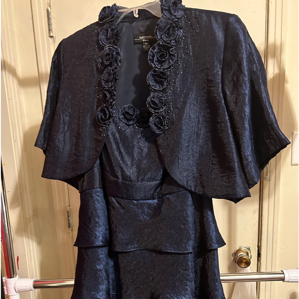 Darling navy T length dress used for mother of groom dress.